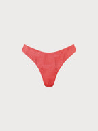 Şık Kırmızı Jakarlı Bikini Altı - Yaz Modası