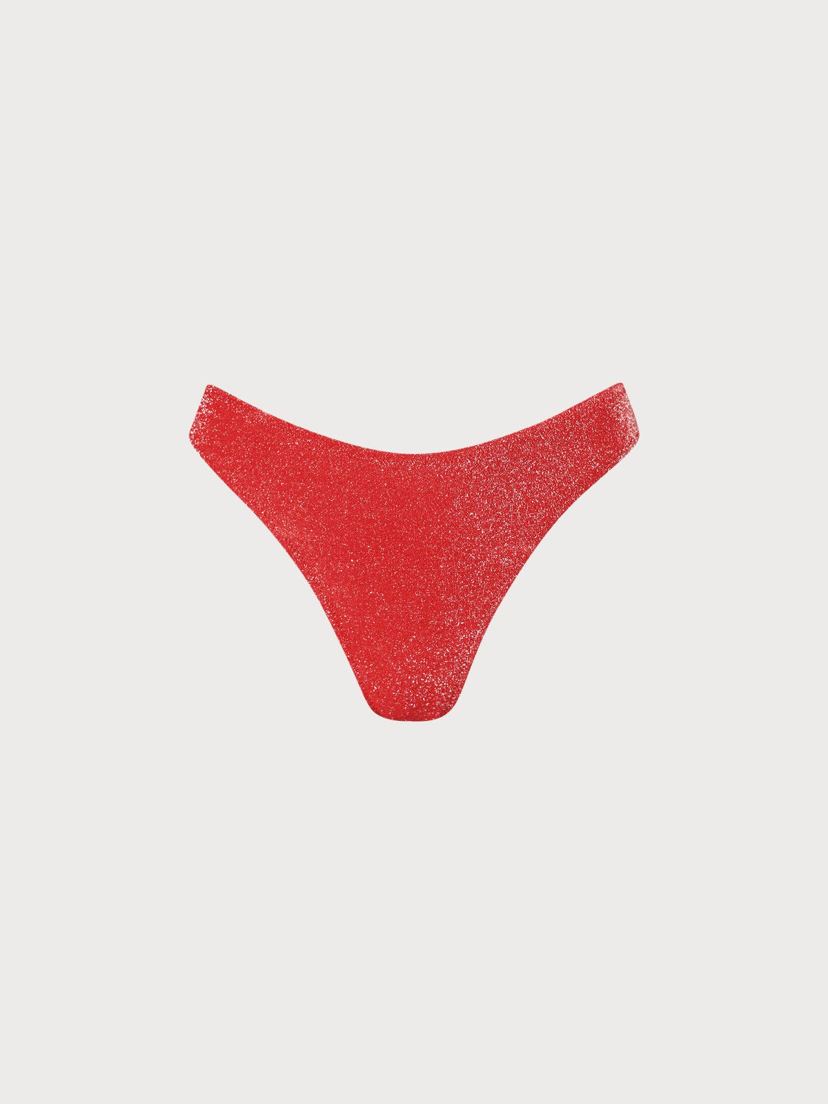 Şık Kırmızı Lurex Bikini Altı - Yüksek Bel ve Rahat Kesim