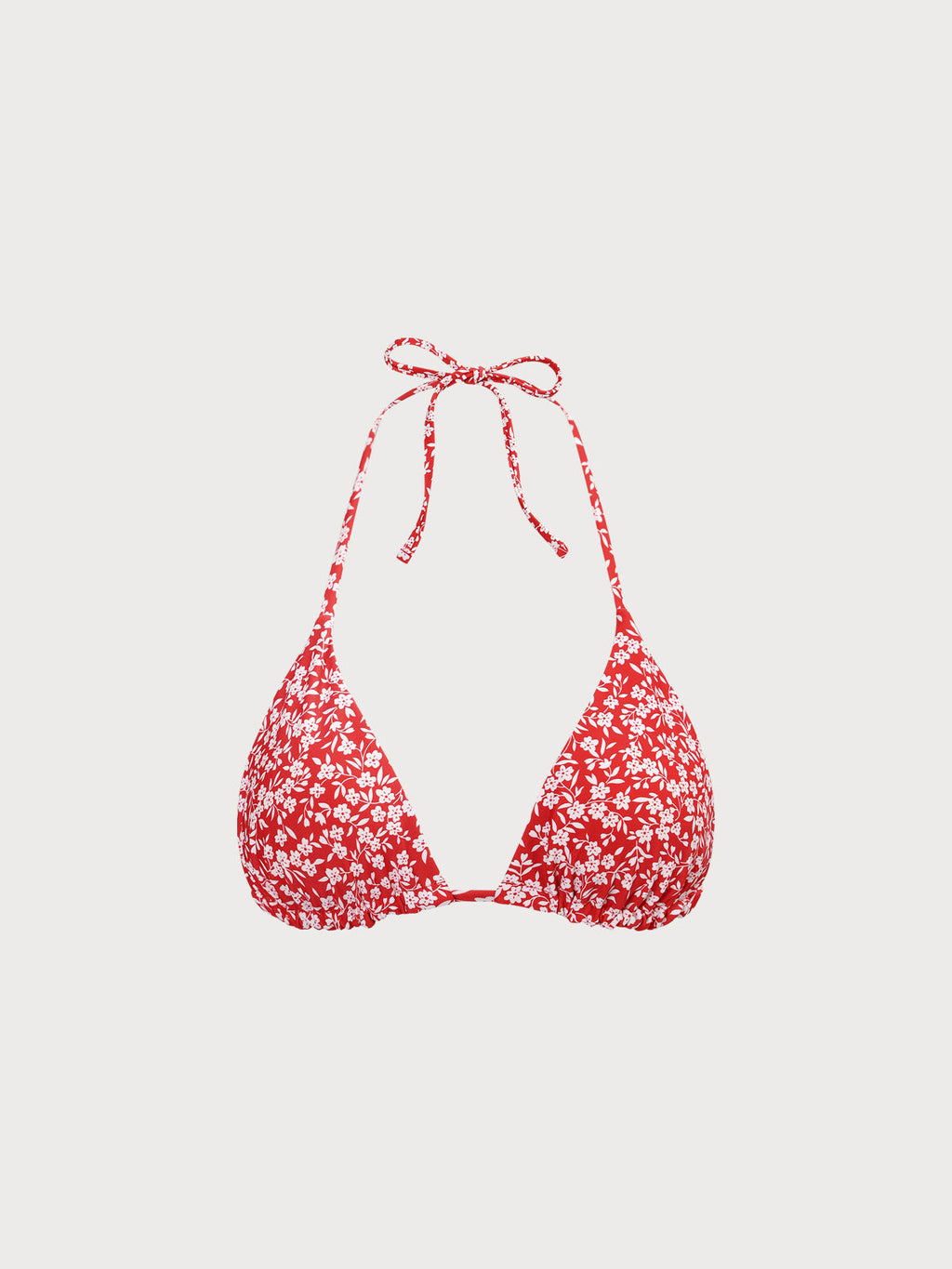 Şık Kırmızı Çiçekli Dönüşümlü Bikini Üstü