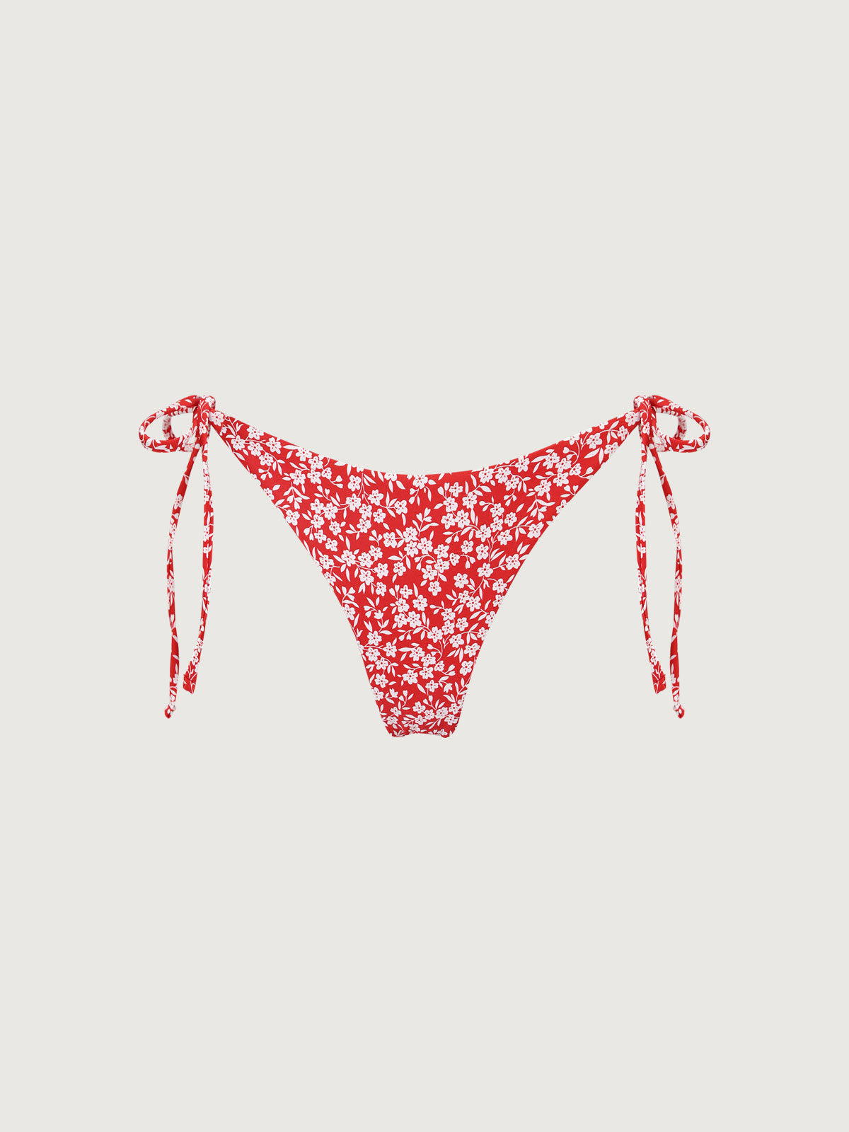 Çiçek Desenli Kırmızı Ters Çevirilebilir Bikini Altı