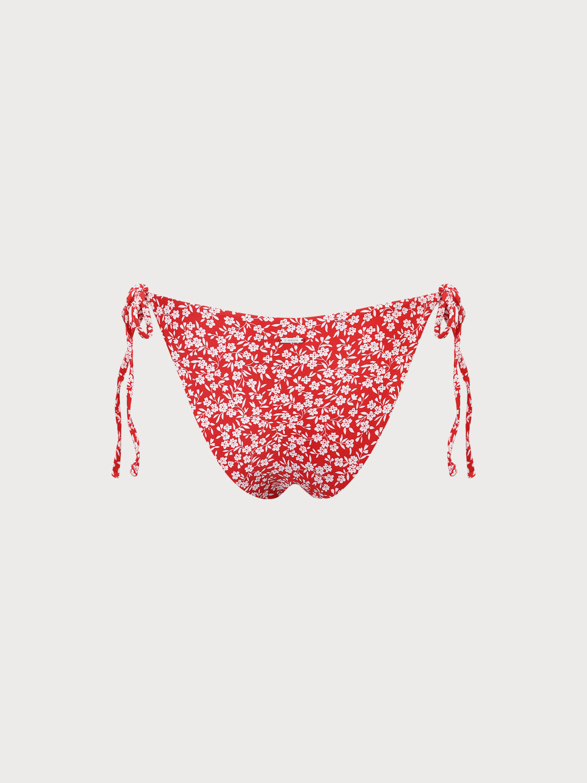 Çiçek Desenli Kırmızı Ters Çevirilebilir Bikini Altı