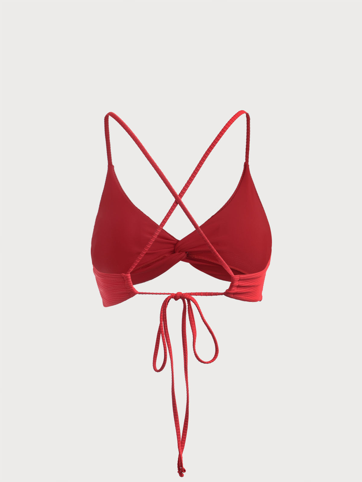 Şık Kırmızı Sırt Açık Bikini Üstü - Yaz Modası
