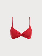 Şık Kırmızı Sırt Açık Bikini Üstü - Yaz Modası