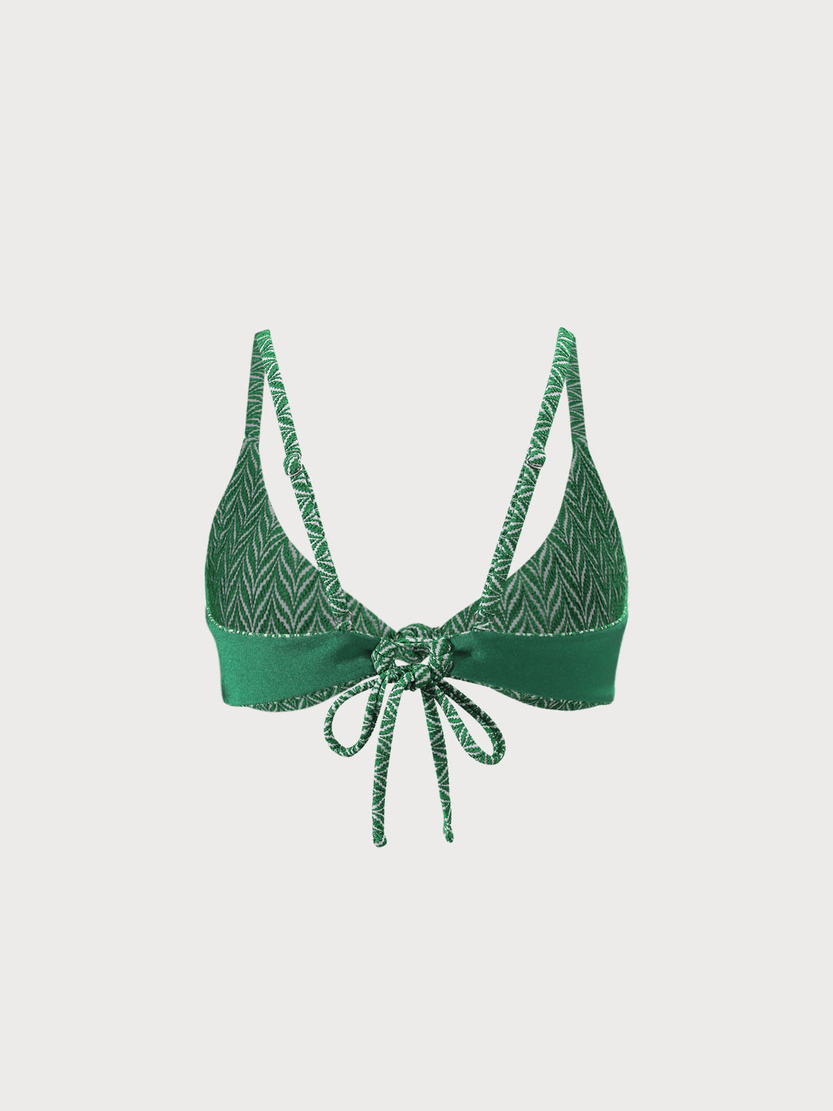 İki Yüzlü Geometrik Desenli Düğüm Bikini Üstü