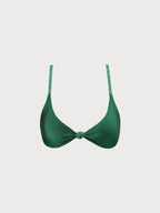 İki Yüzlü Geometrik Desenli Düğüm Bikini Üstü