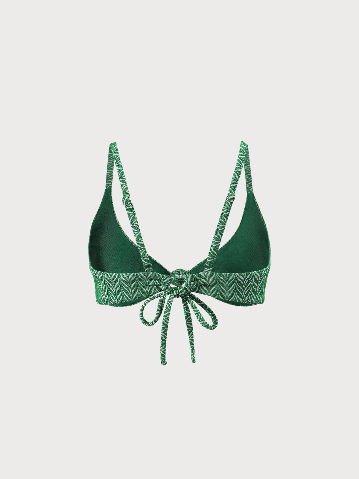 İki Yüzlü Geometrik Desenli Düğüm Bikini Üstü
