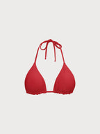 ECONYL® Kırmızı Dönüşümlü Üçgen Bikini Üstü - Şık ve Sürdürülebilir