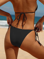 Premium ECONYL® Siyah Kravat Bikini Altı - Şık ve Çevre Dostu