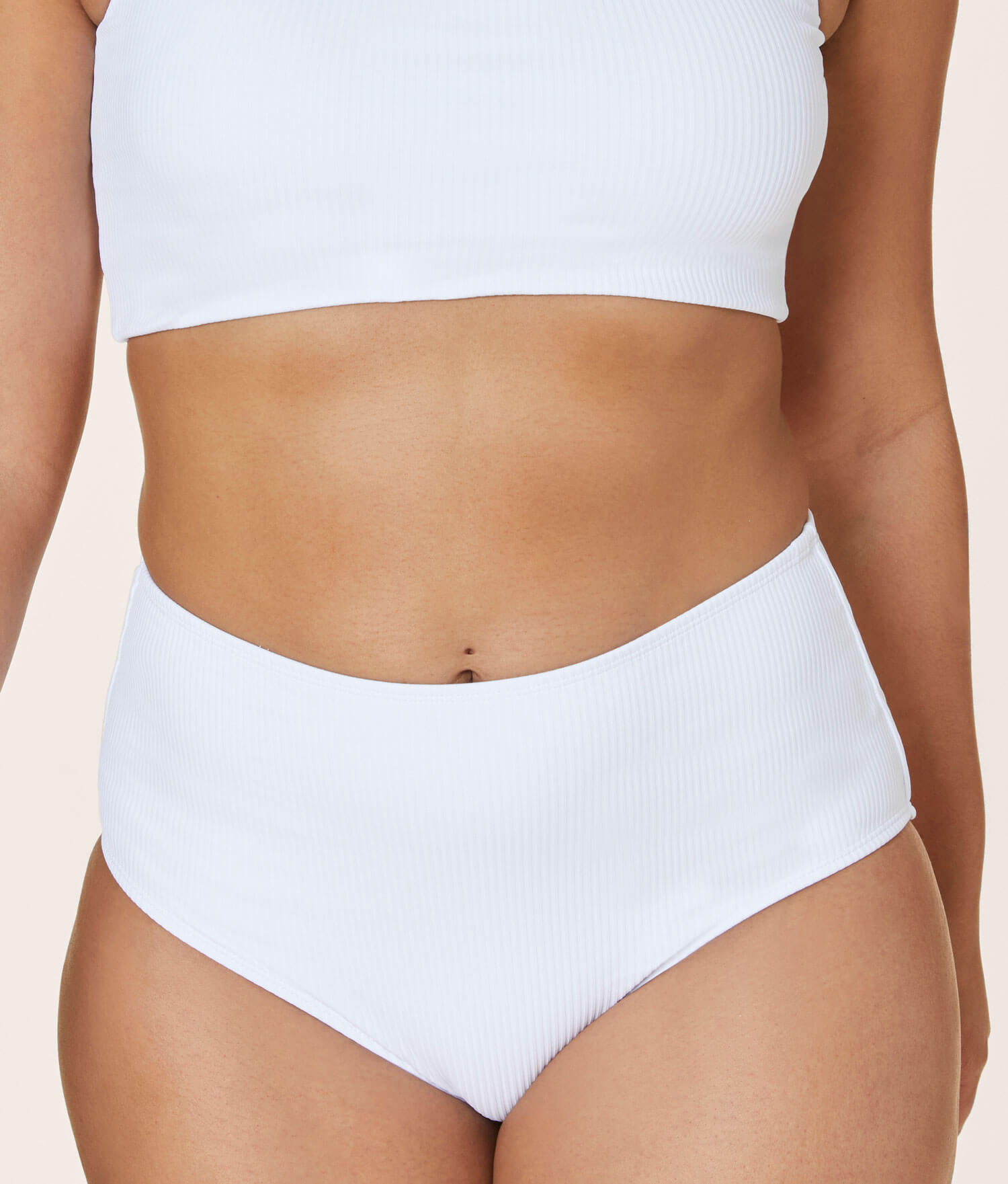 Ribanalı Yüksek Bel Beyaz Bikini Altı - Şık ve Rahat