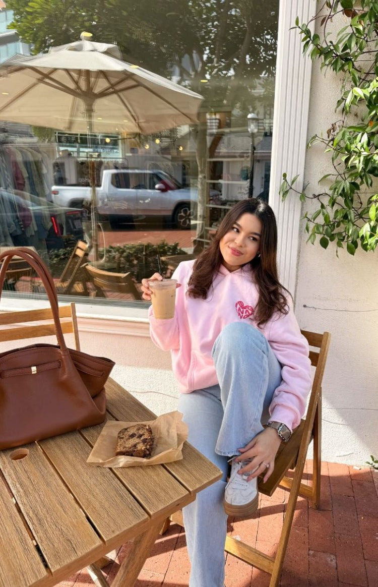 Başlangıç Pembe Sevimli Kabarcık Kapüşonlu Sweatshirt