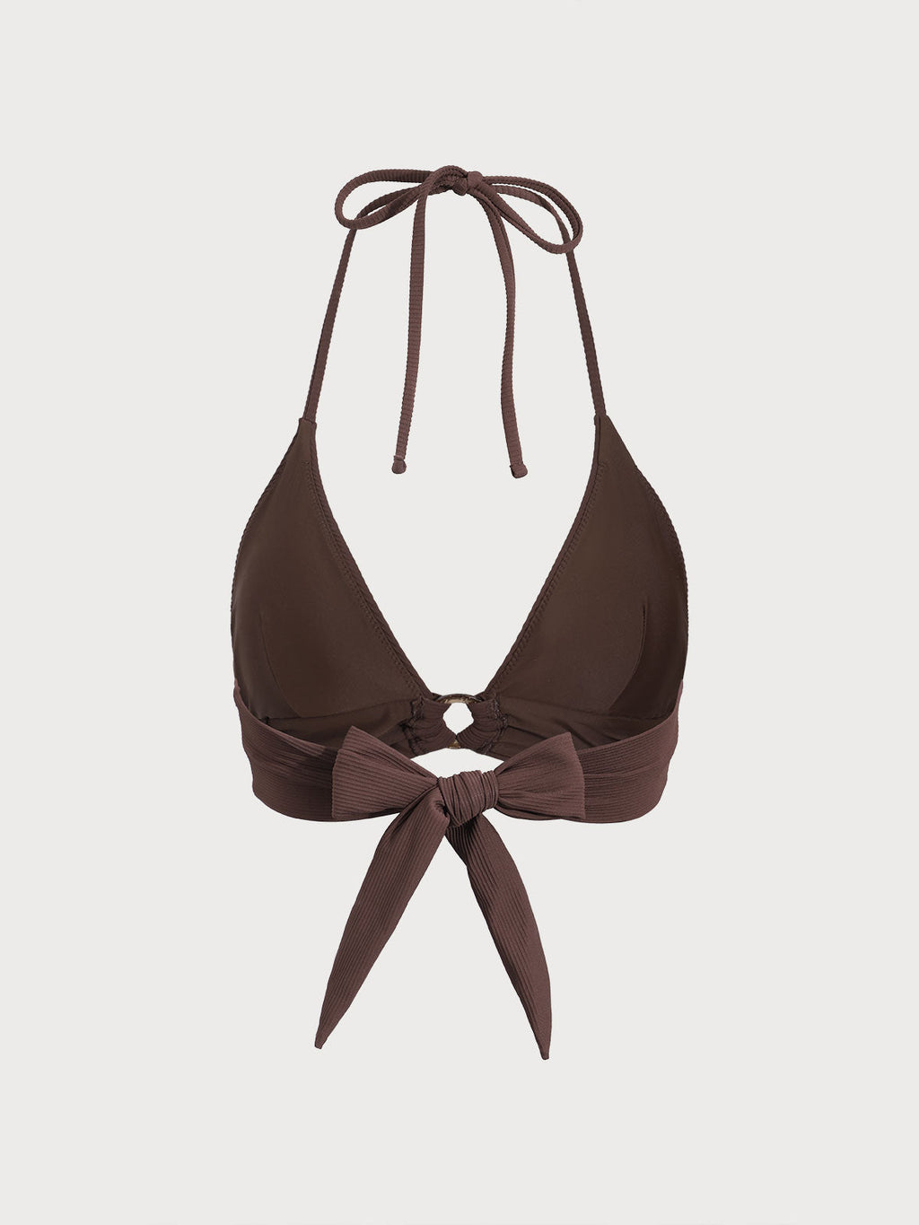 Premium Koyu Kahve Sırt Bağlamalı Bikini Üstü