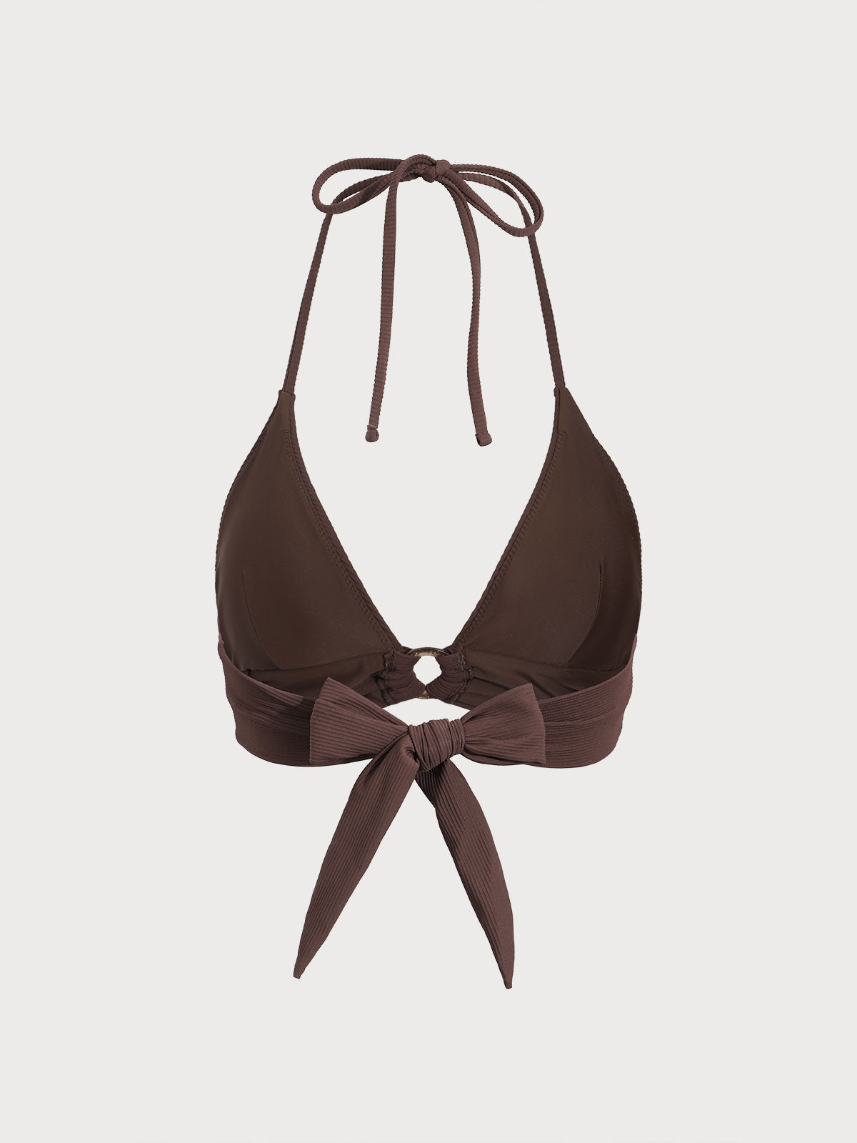 Premium Koyu Kahve Sırt Bağlamalı Bikini Üstü