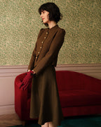 Klasik Retro Tek Düğmeli Tweed Ceket