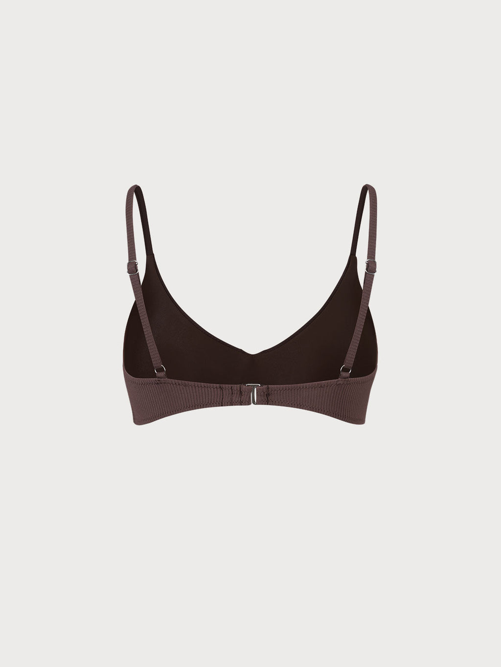 Premium Kahverengi V Yaka Ribana Bikini Üstü