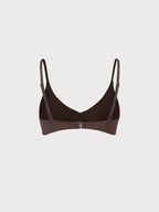 Premium Kahverengi V Yaka Ribana Bikini Üstü