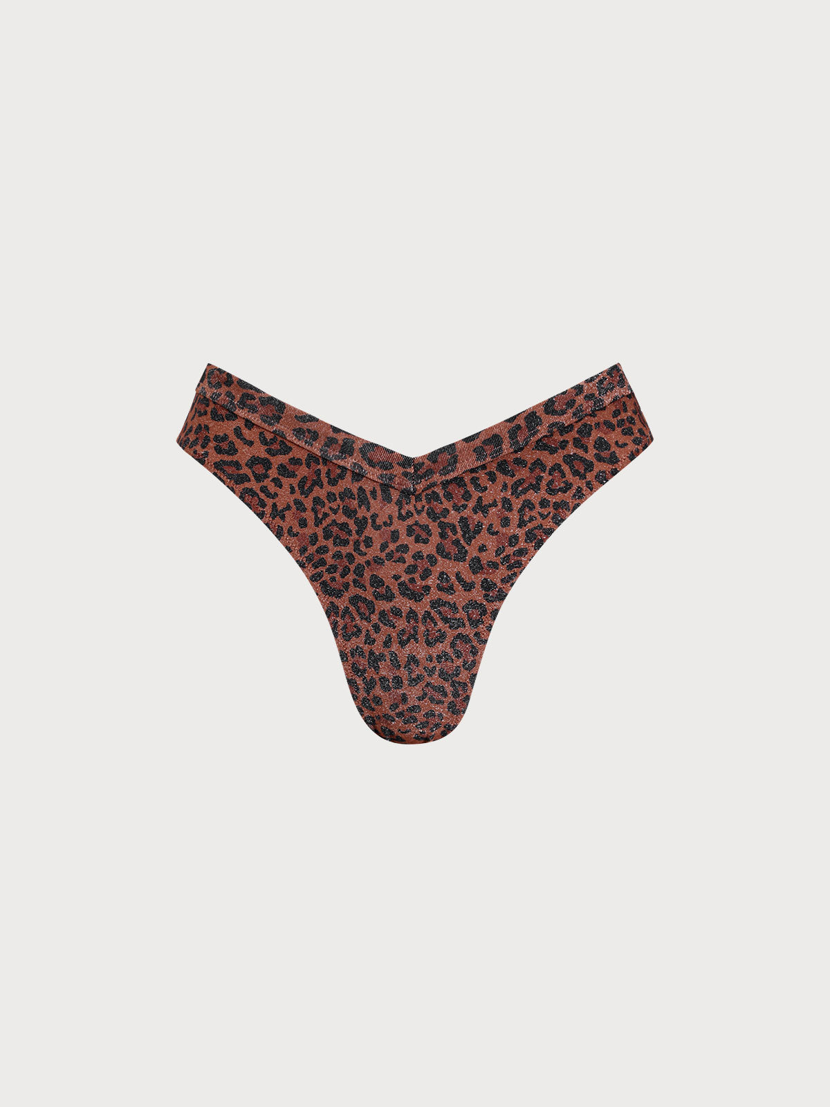 V Kesim Leopar Desenli Lurex Bikini Altı - Şıklığın Adresi