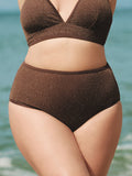 Koyu Kahve Lurex Büyük Beden Bikini Altı - Şık ve Rahat