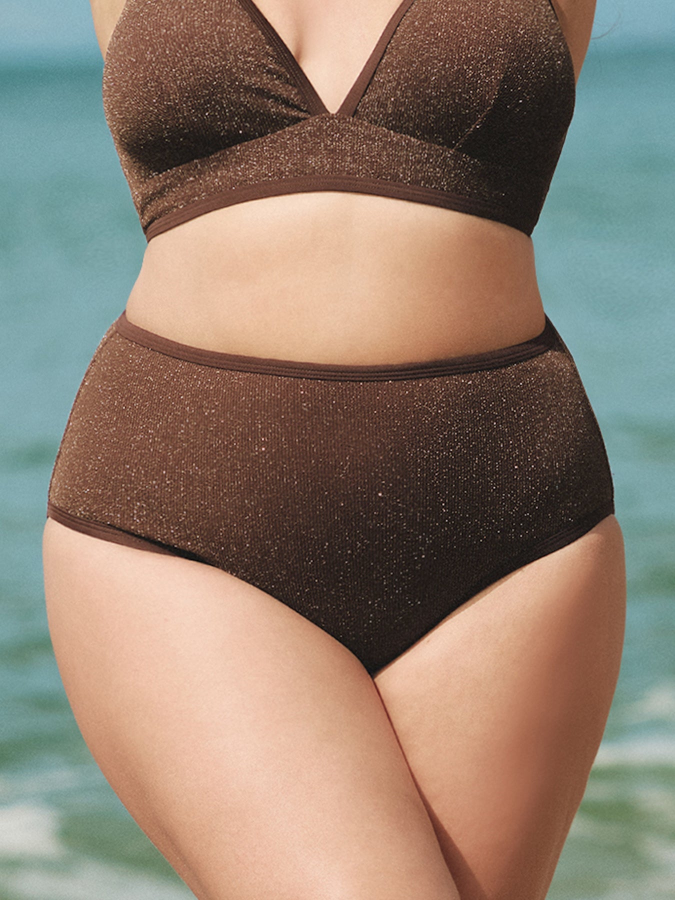 Koyu Kahve Lurex Büyük Beden Bikini Altı - Şık ve Rahat