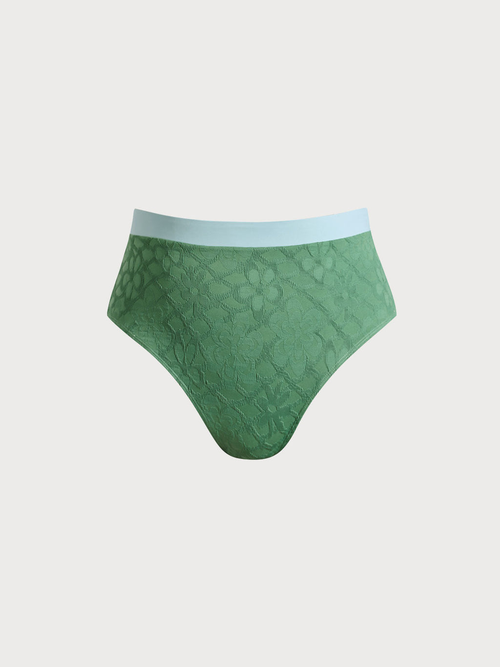 Koyu Yeşil Kontrast Kenar Detaylı Büyük Beden Bikini Altı