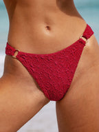 Premium Kırmızı Dokulu O-Halka Bikini Altı