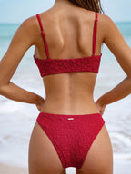 Premium Kırmızı Dokulu O-Halka Bikini Altı