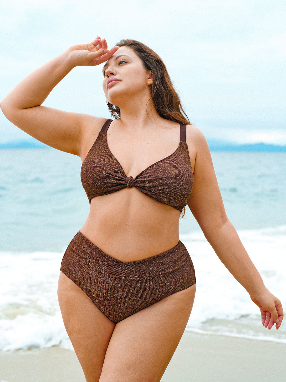 Premium Koyu Kahve V Kesim Büyük Beden Bikini Altı