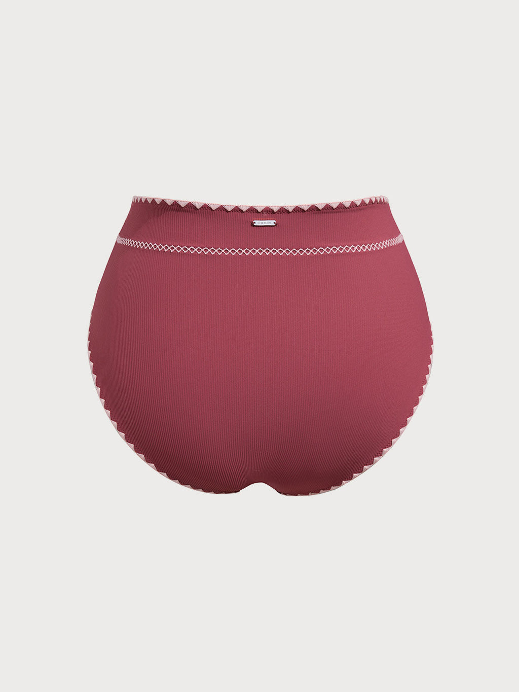 Şık Kırmızı Kontrast Dikişli Büyük Beden Bikini Altı