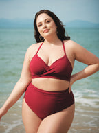 Şarap Renk Fırfırlı Büyük Beden Bikini Altı - Şıklığı Yakalayın