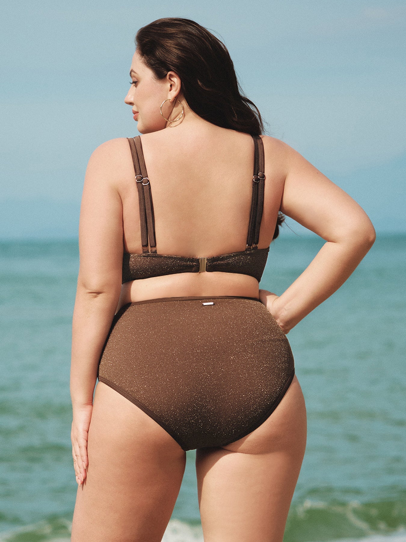 Koyu Kahve Lurex Büyük Beden Bikini Altı - Şık ve Rahat