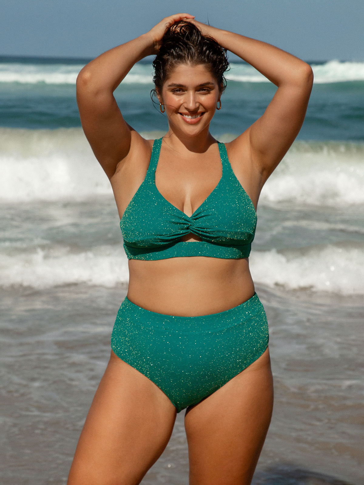 Yeşil Lurex Büyük Beden Bikini Altı - Şık ve Rahat