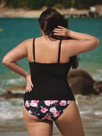 Şık Siyah Çiçekli Büyük Beden Bikini Altı - Rahat ve Zarif