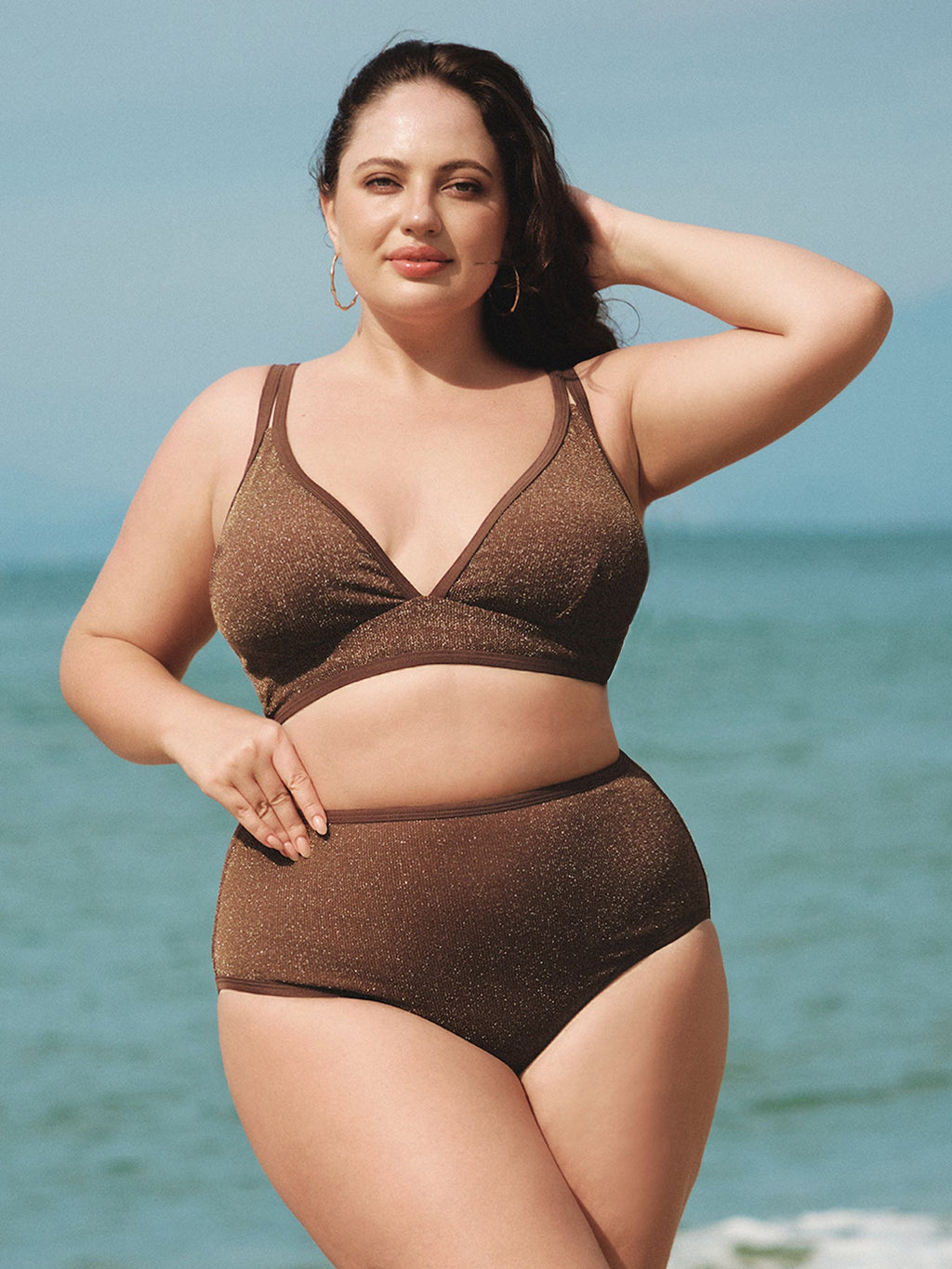 Koyu Kahve Lurex Büyük Beden Bikini Altı - Şık ve Rahat