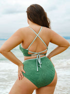 Koyu Yeşil Kontrast Büyük Beden Bikini Altı - Şık ve Rahat