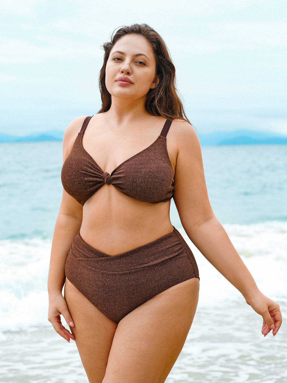 Premium Koyu Kahve V Kesim Büyük Beden Bikini Altı