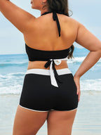 Şık Siyah Tam Kapama Büyük Beden Bikini Altı