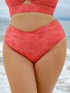 Premium Kırmızı Jakarlı V Kesim Büyük Beden Bikini Altı