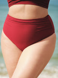 Şarap Renk Fırfırlı Büyük Beden Bikini Altı - Şıklığı Yakalayın