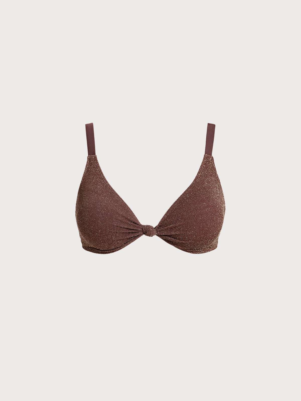 Koyu Kahve Parlak Büyük Beden Bikini Üstü - Şıklık ve Konfor