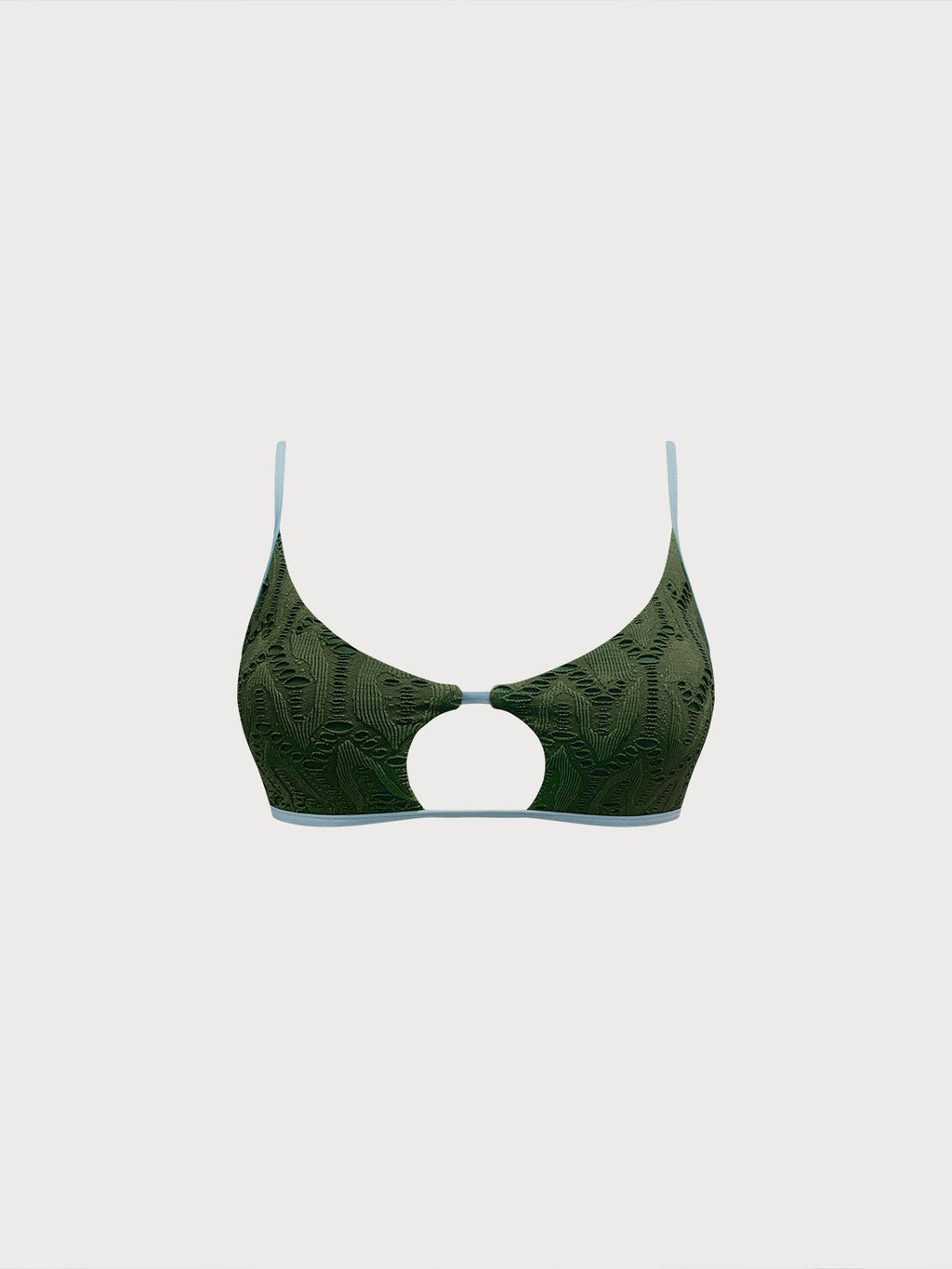 Şık Koyu Yeşil Dokulu Bikini Üstü - Yaz Modası
