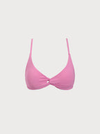 Şık Pembe Dönüşümlü Sırt Açık Bikini Üstü - Yaz Modası