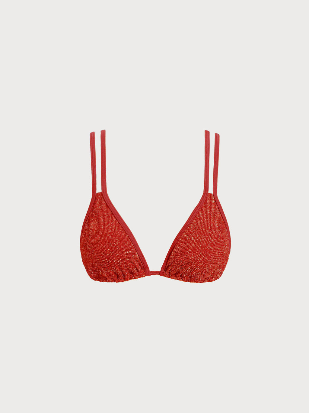 Şık Kırmızı Askılı Parlak Bikini Üstü - Yaz Modası