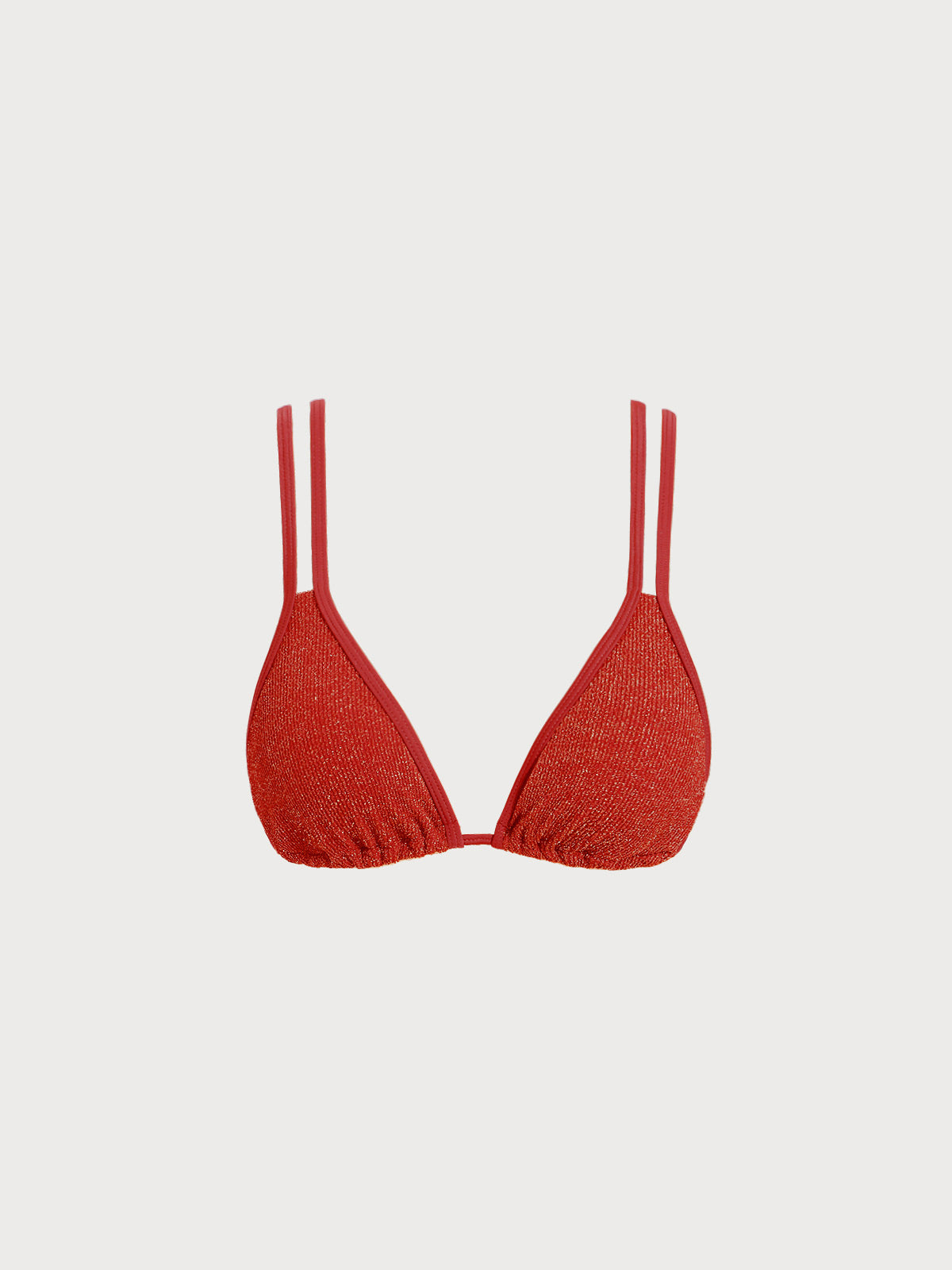 Şık Kırmızı Askılı Parlak Bikini Üstü - Yaz Modası