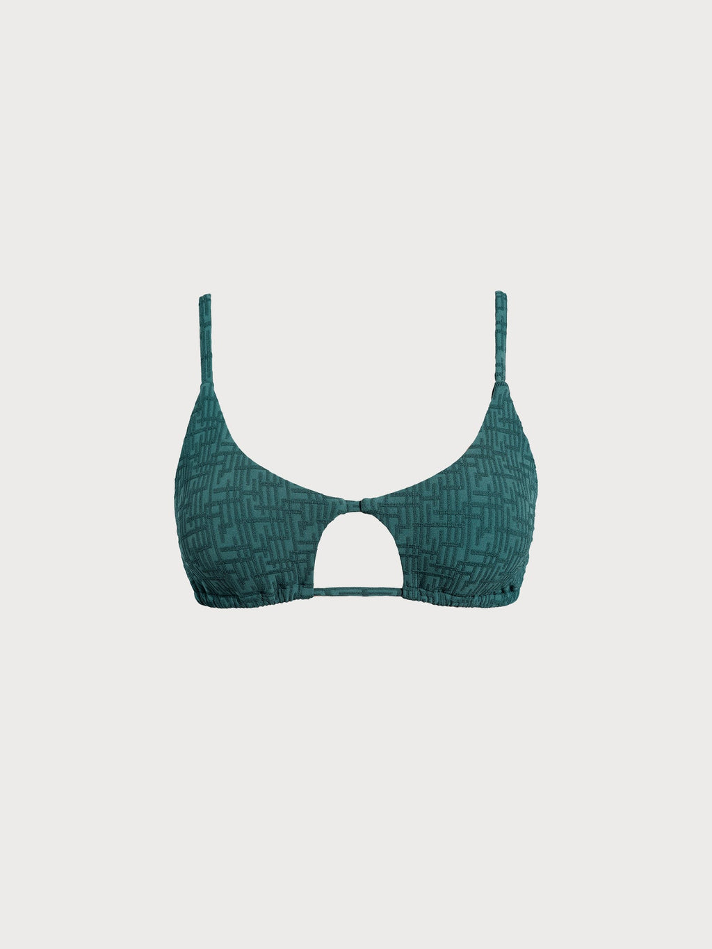 Yeşil Dokulu Monogram X Çapraz Bikini Üstü - Şık ve Rahat