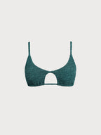 Yeşil Dokulu Monogram X Çapraz Bikini Üstü - Şık ve Rahat