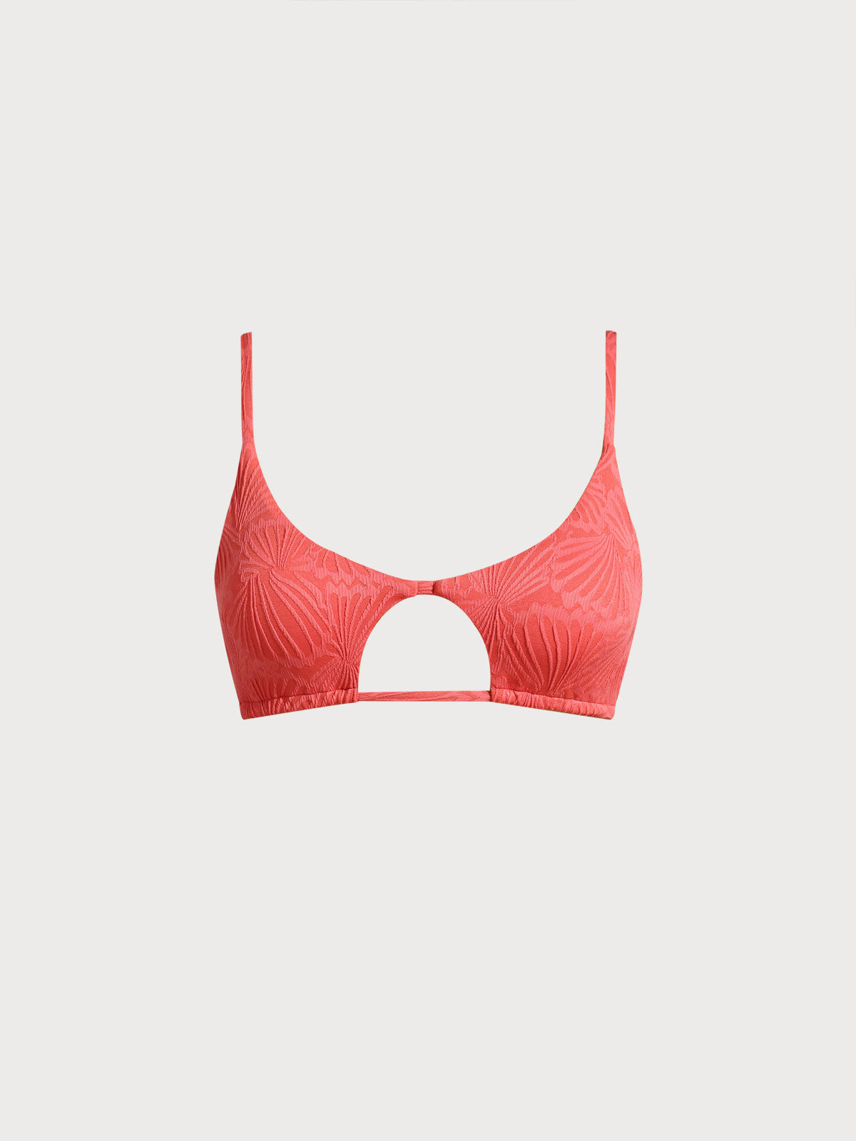 Şık Kırmızı Jakarlı Bikini Üstü - Yaz Modası