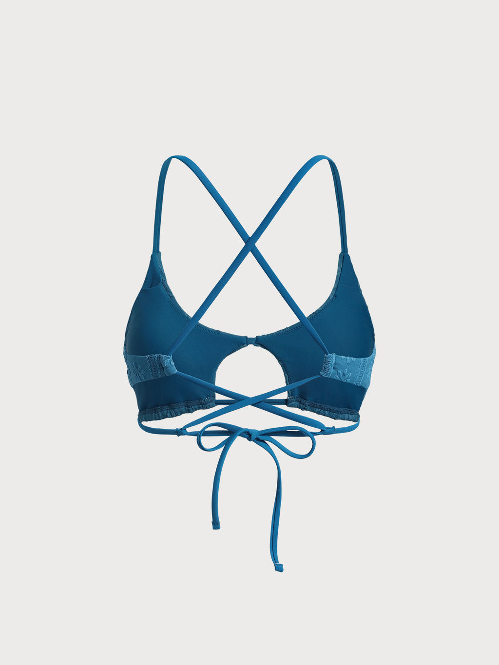 Jakarlı Mavi Bikini Üstü - Şık ve Rahat Yaz Modası