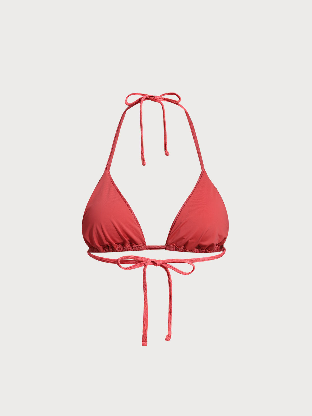 Şık Kırmızı Jakarlı Üçgen Bikini Üstü - Yaz Modası