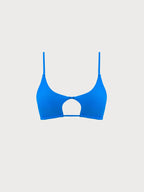 Çift Taraflı Mavi X Kesim Bikini Üstü - Şık ve Rahat