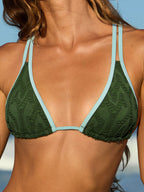 Şık Koyu Yeşil Üçgen Bikini Üstü - Yaz Modası