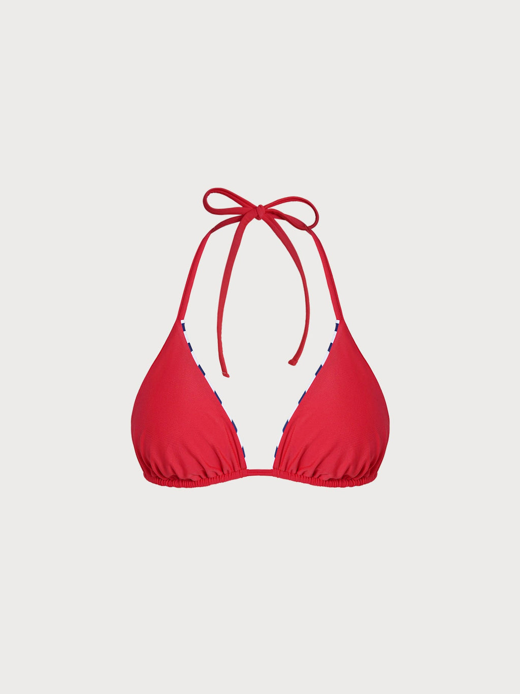 Premium Lacivert Çizgili Dönüşebilir Üçgen Bikini Üstü